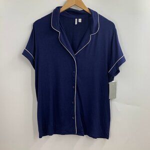 Nordstrom Women's Button Up Short Sleeve Collared Sleep Shirt Size‎ M NWT